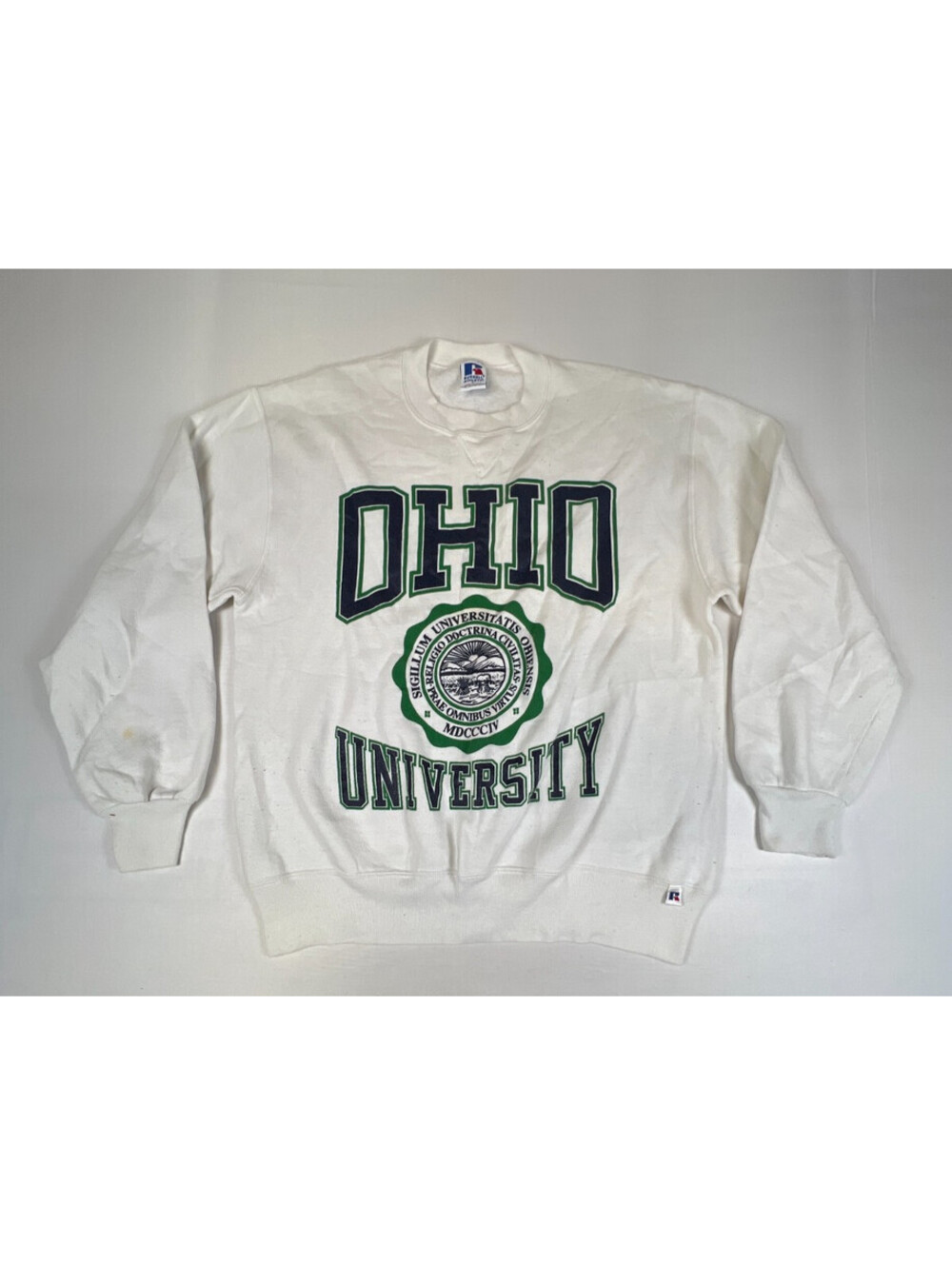 Vintage Russell Athletic Ohio University Sweatshirt Men Large Made In USA White